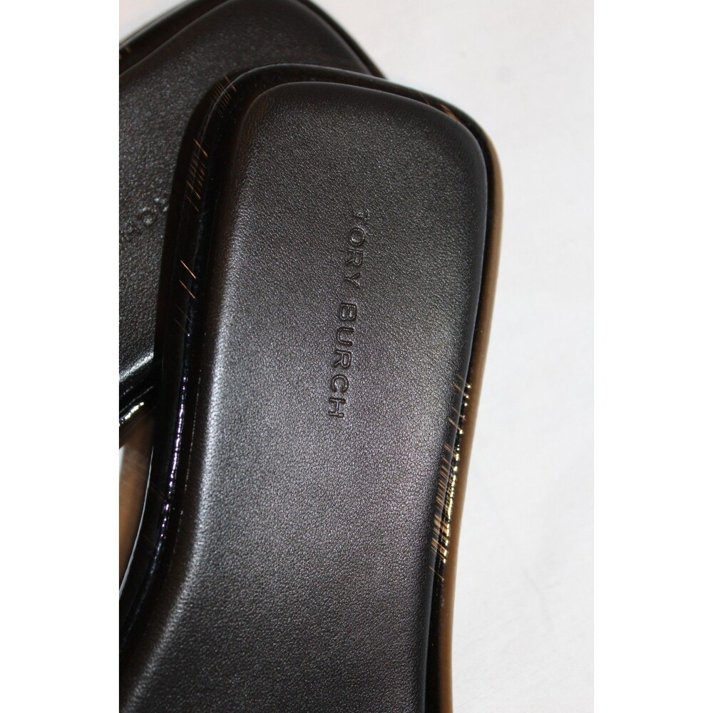 Tory Burch Double T Leather Sport Slides Perfect Black NIB - Picture 6 of 7